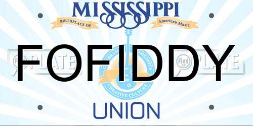 FOFIDDY Mississippi License Plate