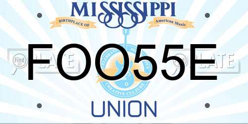 FOO55E Mississippi License Plate