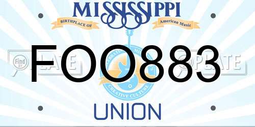 FOO883 Mississippi License Plate