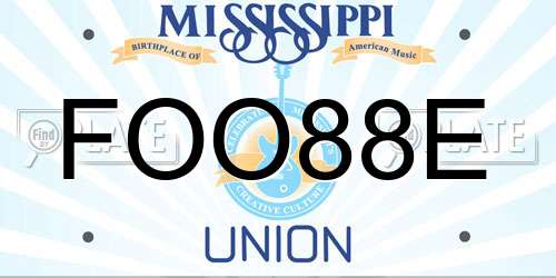 FOO88E Mississippi License Plate