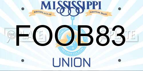 FOOB83 Mississippi License Plate