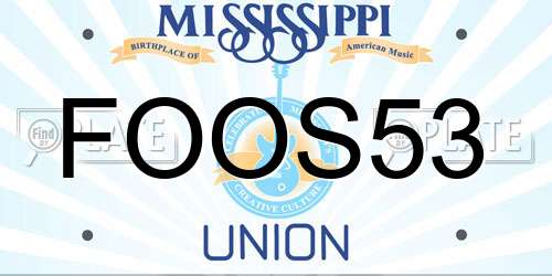 FOOS53 Mississippi License Plate