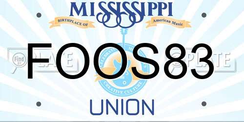 FOOS83 Mississippi License Plate