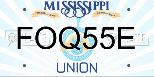 FOQ55E Mississippi License Plate