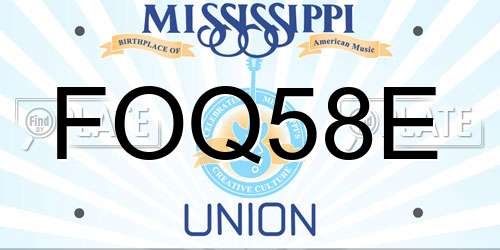 FOQ58E Mississippi License Plate
