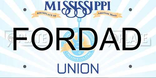 FORDAD Mississippi License Plate
