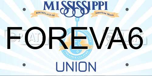 FOREVA6 Mississippi License Plate