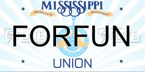 FORFUN Mississippi License Plate