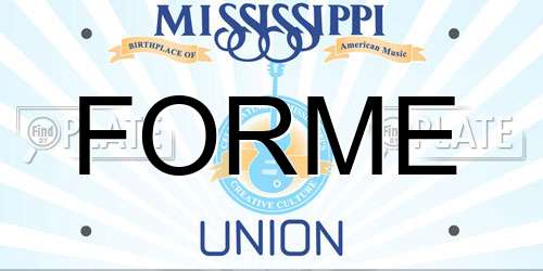 FORME Mississippi License Plate