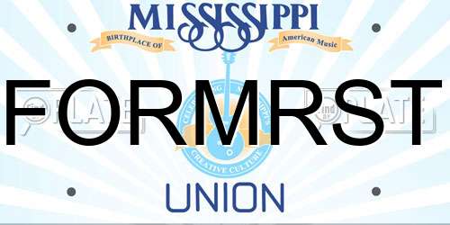 FORMRST Mississippi License Plate