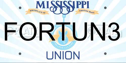 FORTUN3 Mississippi License Plate