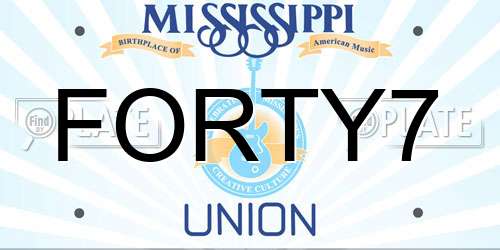 FORTY7 Mississippi License Plate