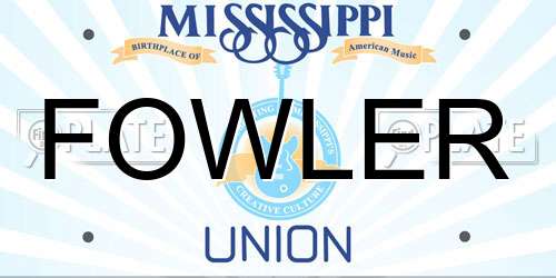 FOWLER Mississippi License Plate