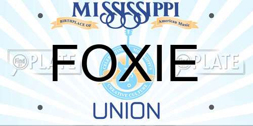 FOXIE Mississippi License Plate