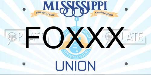 FOXXX Mississippi License Plate