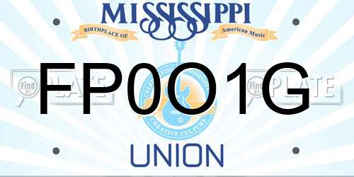 FP0O1G Mississippi License Plate