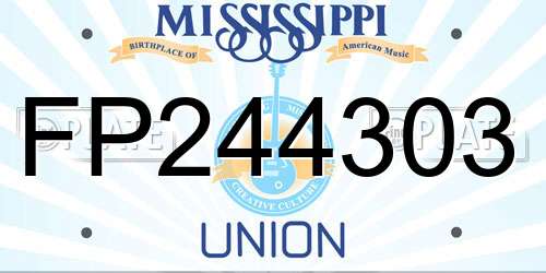FP244303 Mississippi License Plate