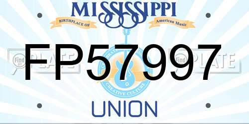 FP57997 Mississippi License Plate