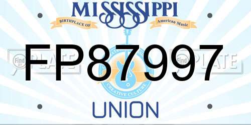 FP87997 Mississippi License Plate