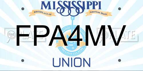 FPA4MV Mississippi License Plate