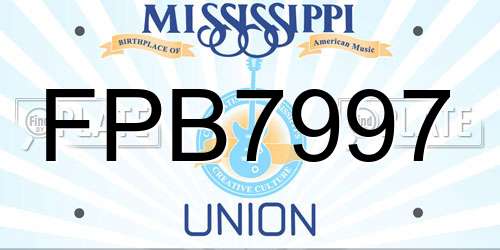 FPB7997 Mississippi License Plate