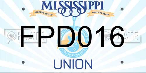 FPD016 Mississippi License Plate