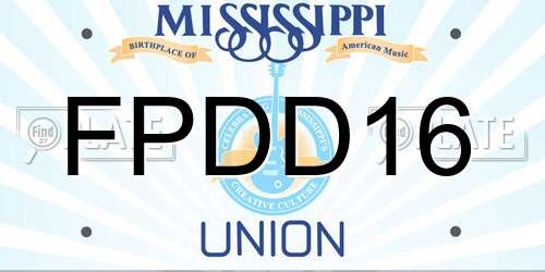 FPDD16 Mississippi License Plate