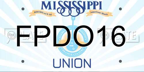 FPDO16 Mississippi License Plate