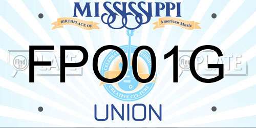 FPO01G Mississippi License Plate