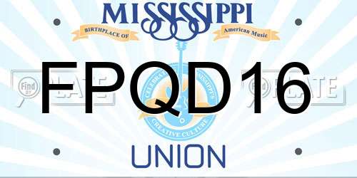 FPQD16 Mississippi License Plate