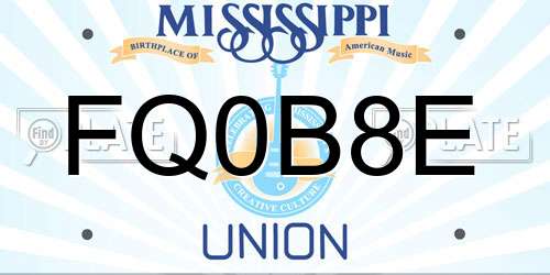 FQ0B8E Mississippi License Plate