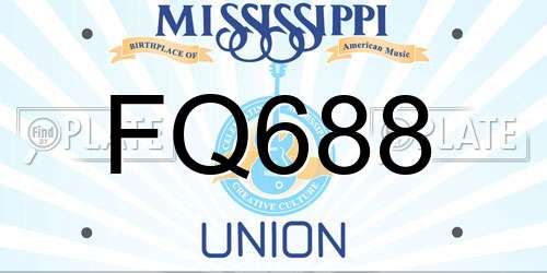 FQ688 Mississippi License Plate