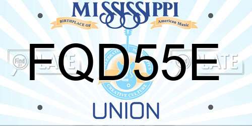 FQD55E Mississippi License Plate