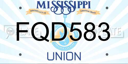 FQD583 Mississippi License Plate