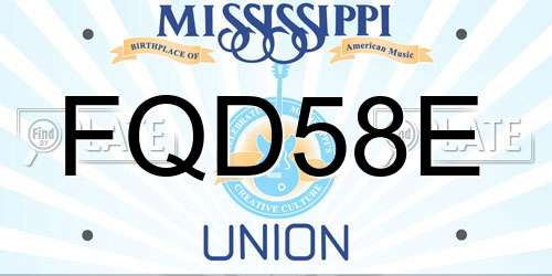 FQD58E Mississippi License Plate