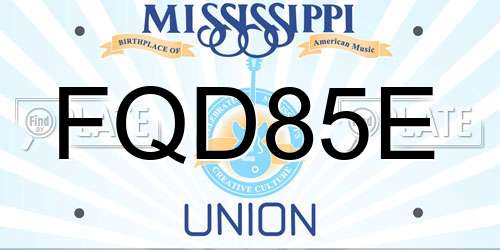 FQD85E Mississippi License Plate