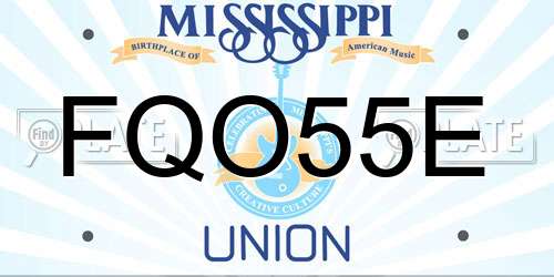 FQO55E Mississippi License Plate