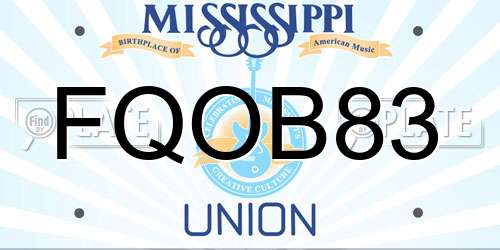 FQOB83 Mississippi License Plate