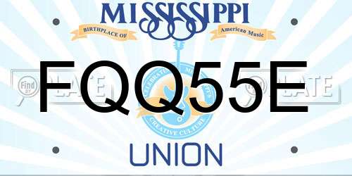 FQQ55E Mississippi License Plate