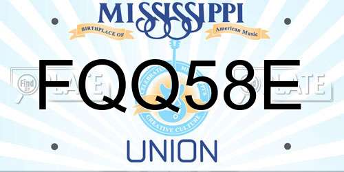 FQQ58E Mississippi License Plate