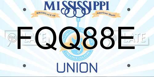 FQQ88E Mississippi License Plate