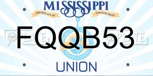 FQQB53 Mississippi License Plate
