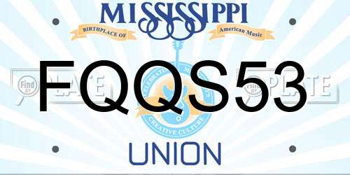 FQQS53 Mississippi License Plate