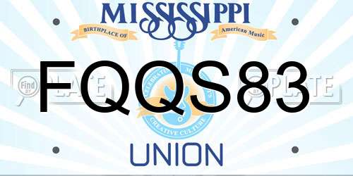 FQQS83 Mississippi License Plate