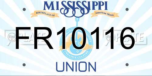 FR10116 Mississippi License Plate