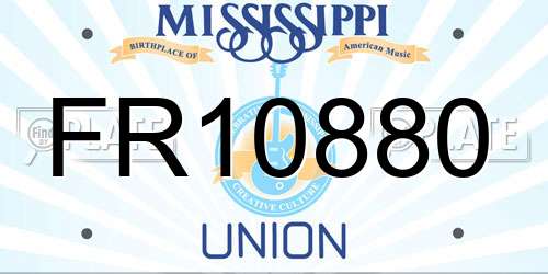 FR10880 Mississippi License Plate