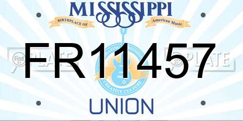FR11457 Mississippi License Plate