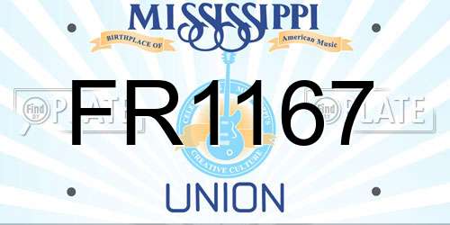 FR1167 Mississippi License Plate