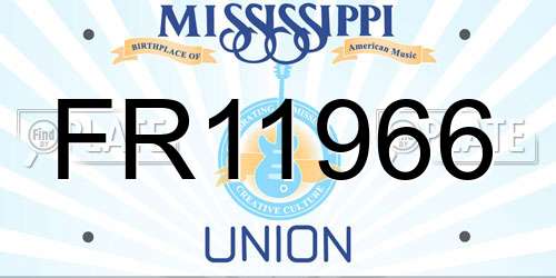 FR11966 Mississippi License Plate