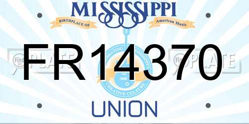 FR14370 Mississippi License Plate